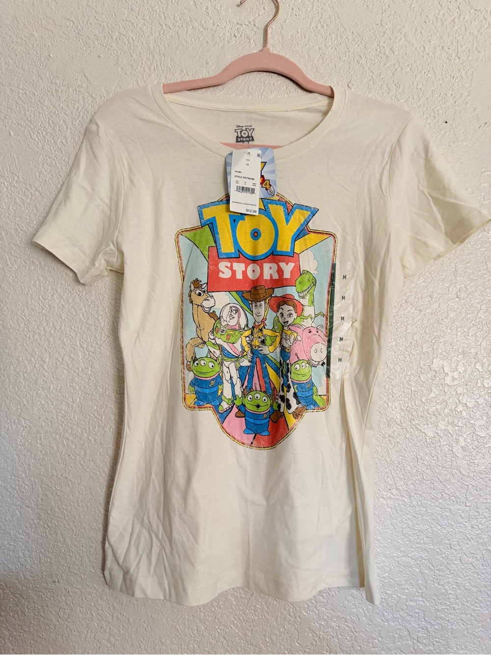 Disney Cream Toy Story Graphic Short Sleeve Tee Size Medium